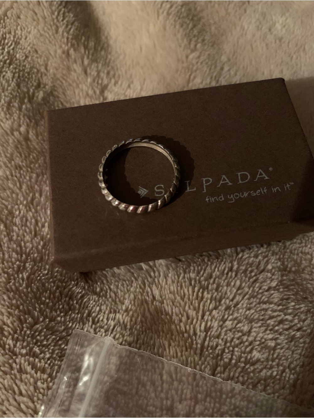 Silpada .925 Sterling Silver Twisted Rope Band Stacker Ring sz 7